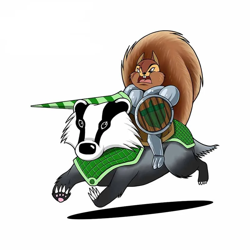 

13cm X 12.7cm For Squirrel Rider Fine Decal Motorcycle Car Stickers PVC Windshield Waterproof Scratch-Proof For VAN ATV