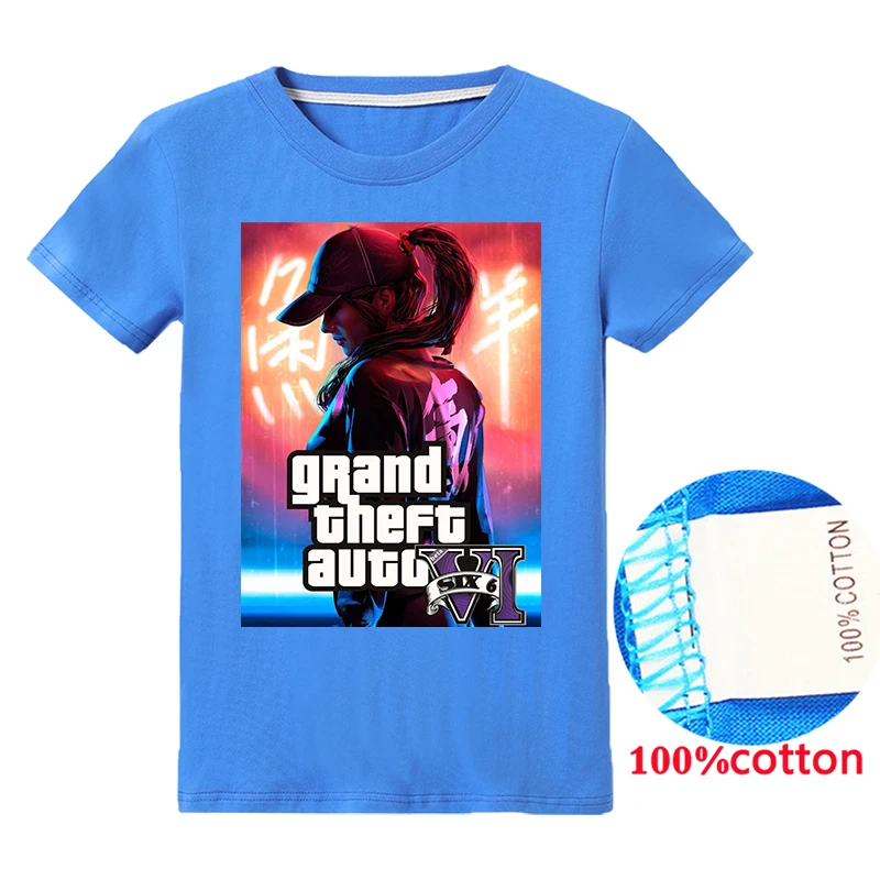 

2020 Newest Grand Theft Auto Kids T Shirt for Boys Children Tops Short Sleve Gta 5 Tshirts Cotton Tees Girls Clothes