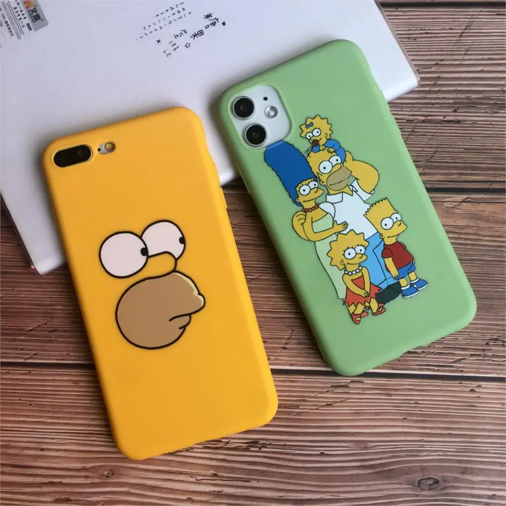 

Homer J Simpson Funny Bart Simpson Coque Cartoon Phone Case For Samsung A50 A70 S20 PLUS S10 S11 S9 S8 S7 A30 A71 TPU Red Cover