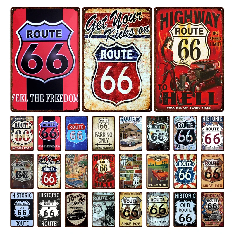 Жестяная Табличка с надписью American Route 66 ощущение свободы металлический винтажный
