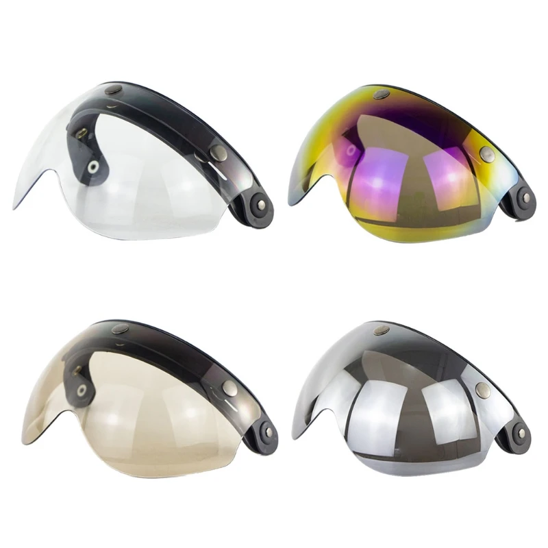 

Q9QD W glasses 3 Snap 3/4 Helmet Shield with FLIP UP Hinge for TORC T50 Vintage Motorcycle Helmets