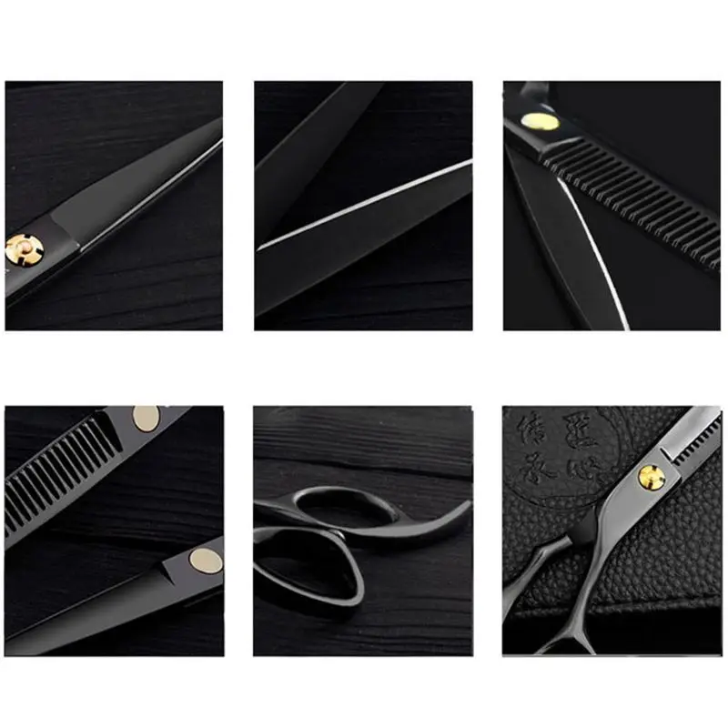 

1Set 6Inch Professional Hair Cutting Thinning Shears Comb Clips Cape Hairdressing Scissors Kit for Barber Salon Home Use