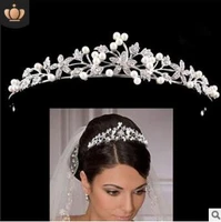 36pcslot diy sliver green grand birthday crown drill headband pearl bride alloy hair styling tools accessory ha887