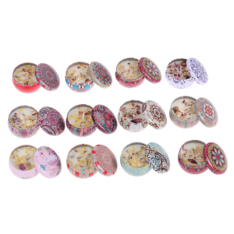 

4/8pcs Fragrance Aromatherapy Scented Candle Natural Travel Tin Home Decor Candles Scented