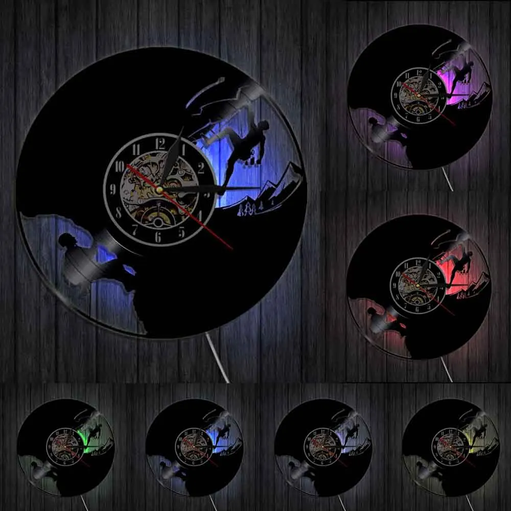 Настенные часы с виниловой пластинкой для экстремальных видов спорта альпинизма