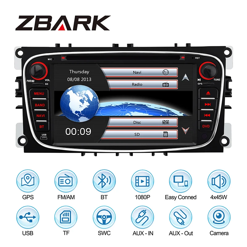 Автомобильный DVD плеер 2 Din 7 дюймов радио DAB + Canbus gps для Ford Focus II Mondeo C-Max S-Max 2008 2009 2010