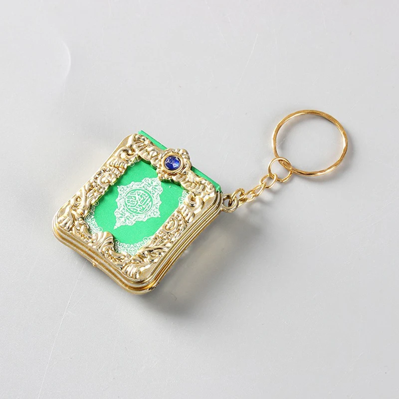 Металлический брелок унисекс мусульманский мини Коран книга бумажный