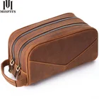 Сумка-косметичка Мужская, из натуральной кожи, с отделениями для туалетных принадлежностей