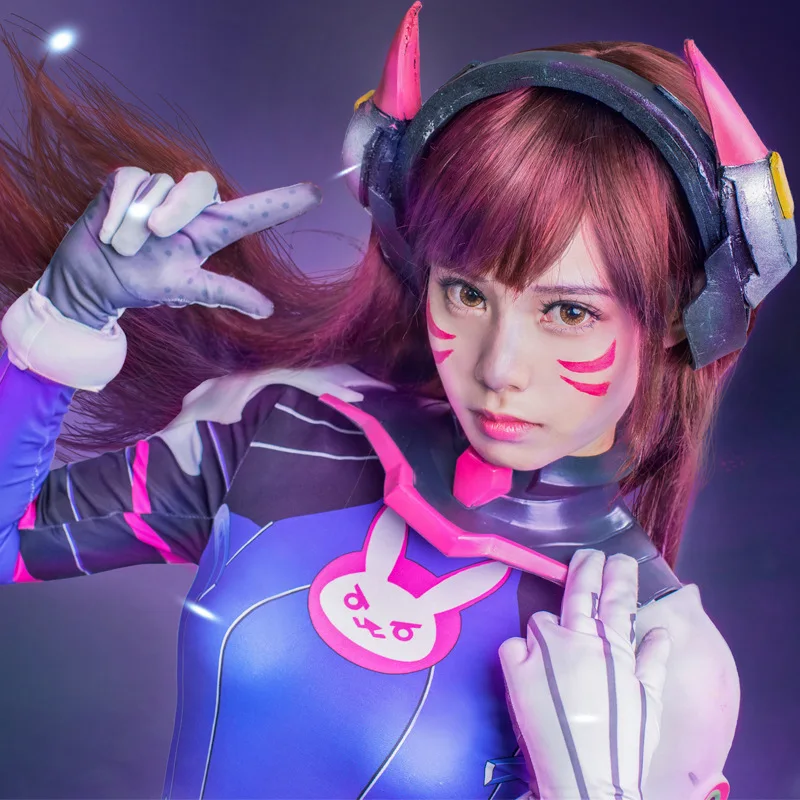 3D печать Overwatch леди D VA костюм для женщин размера плюс Косплей два зентай спандекс
