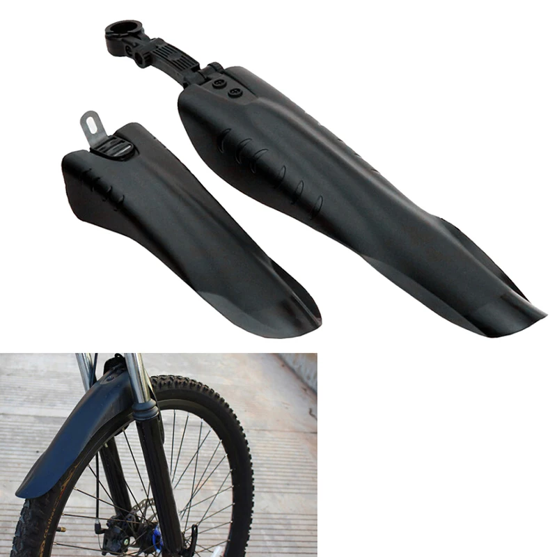 

1set Black Mountain Bike Bicycle Road Tire Devetail Front Rear Mudguard Fender Set