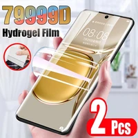 hydrogel film screen protector on the for huawei p50 p40 lite pro full cover soft screen film not glass for huawei mate 40 pro