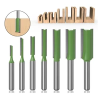 7pcsset 6 35mm 14 shank single double flute straight router bit for woodworking tungsten carbide milling cutter