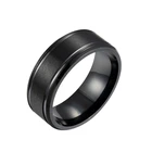 Мужское кольцо из нержавеющей стали, матовое кольцо с двойной скошенной поверхностью шириной 6 мм и 8 мм, ювелирное изделие в подарок