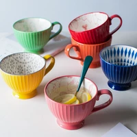 ceramic mugs coffee cup breakfast cereal cute ceramic cup milk household large capacity oatmeal mug drinkware home decor
