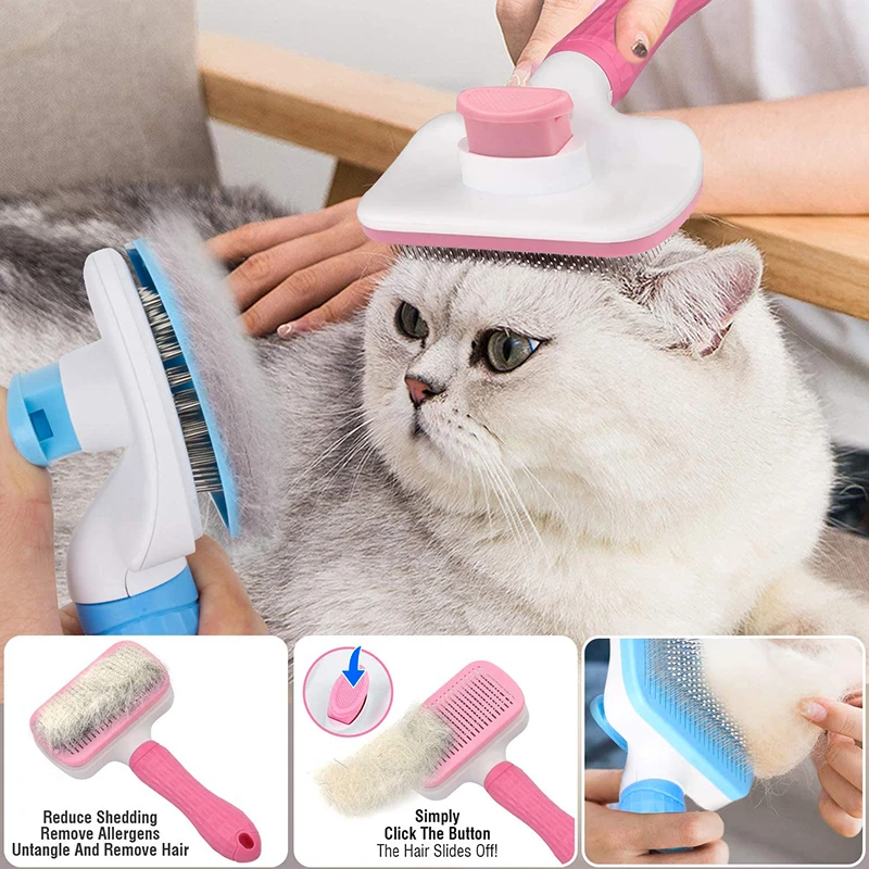Расческа для собак и кошек Benepaw самоочищающаяся щетка массажная домашних