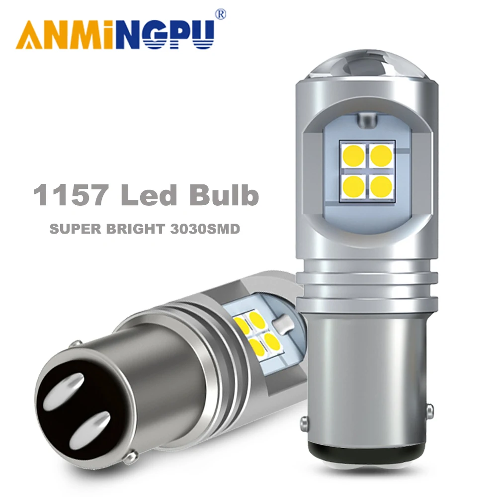 

ANMINGPU 2X Signal Lamp 3030SMD BAY15D Led Canbus 1157 R5W BA15S P21W Led Bulb P21/5W 1156 PY21W BAU15S Turn Signal Brake Light