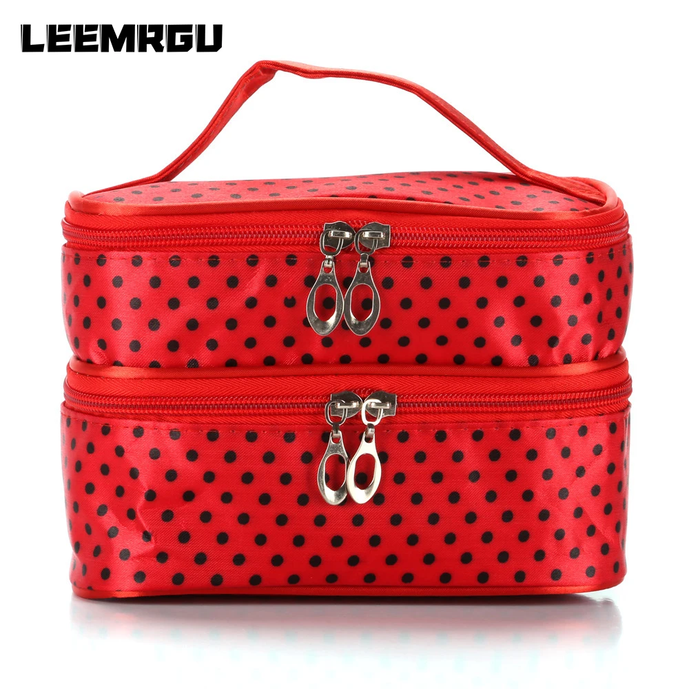 Водонепроницаемая косметичка двойной слой для путешествий девушек моющаяся