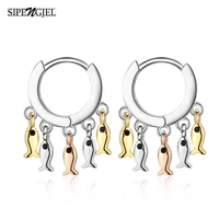 sipengjel tiny trendy cute fish korean design style small hoop earrings simple temperament earrings for women jewelry 2021