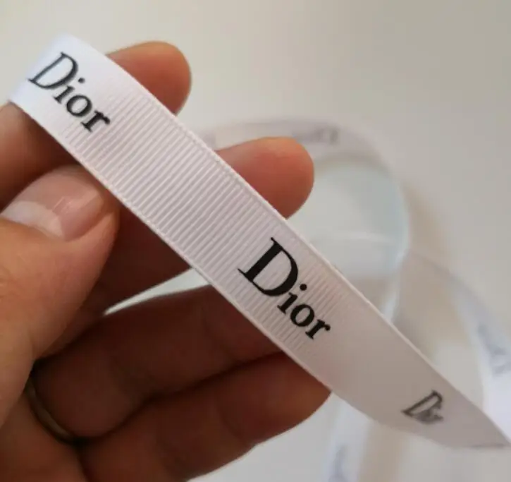 1.5cm dio white 2 метра английские буквы, лента, ленточный ремень, используемый для одежды, сумки, головные уборы, шляпа, есть другой знак, символ, лента DIY ручной работы - Цвет: 1.5cm dio white