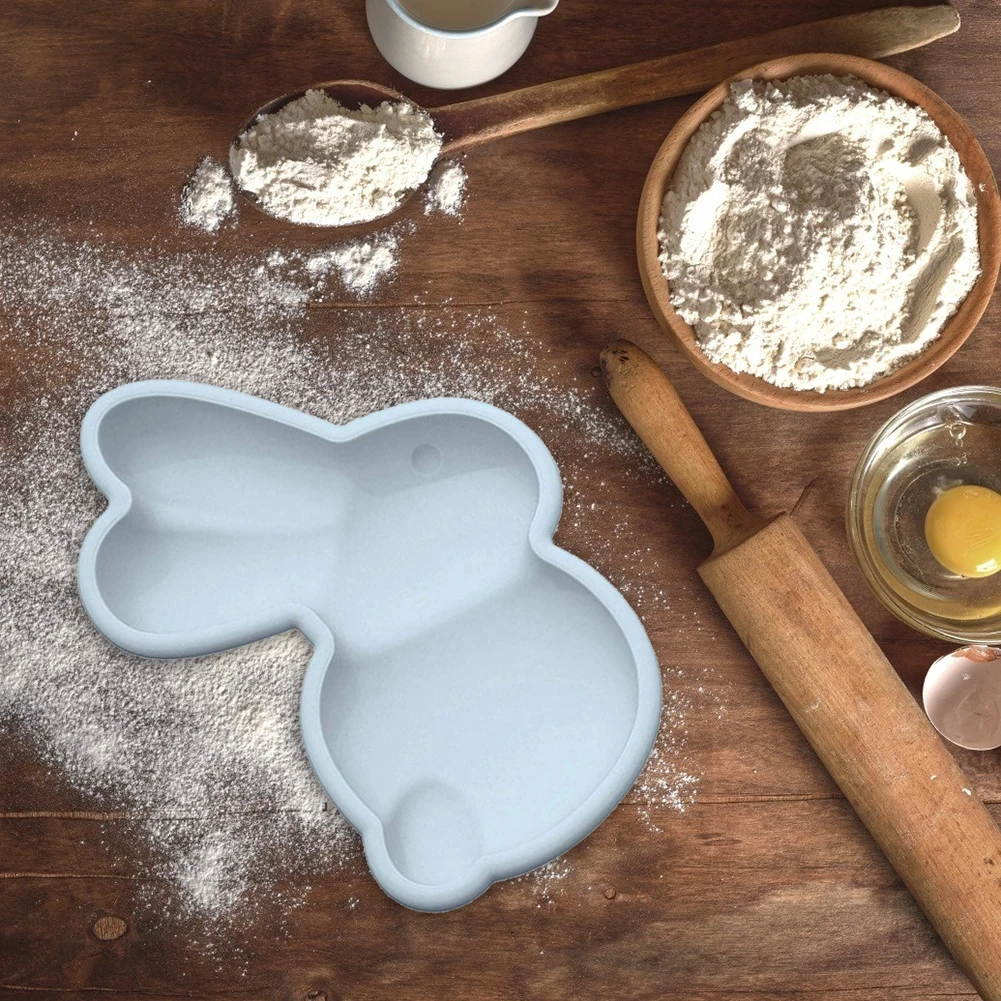 

2021 New Cartoon Baking Molds Cartoon Rabbit Silicone Shape Chocolate Cut-Free Muffin Mousse Rainbow Cake Mould