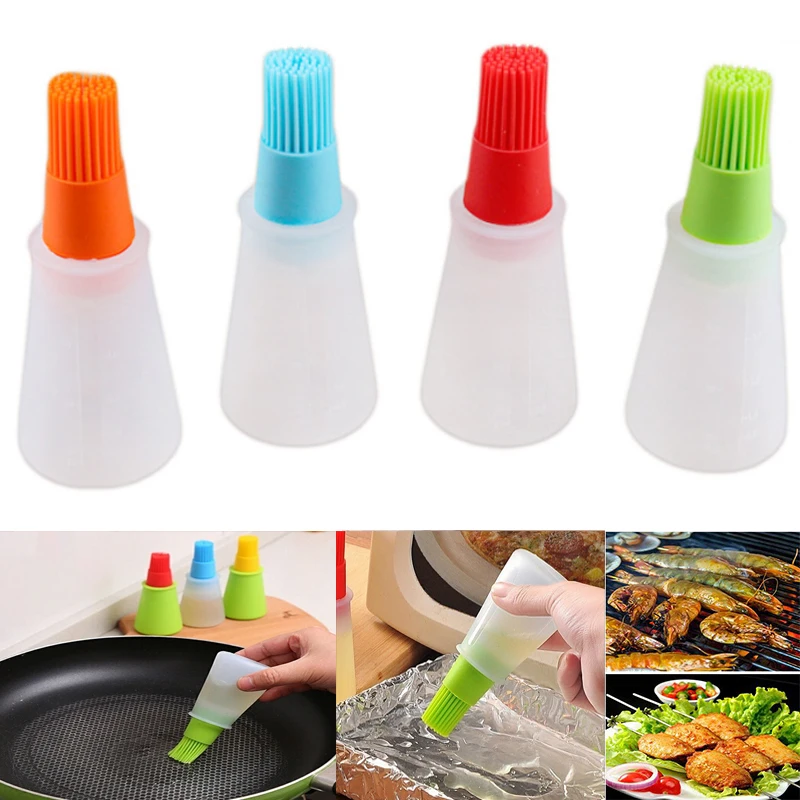 

Grill Oil Bottle Brushes Kitchen Accessories BBQ Cleaning Basting Barbecue Cooking Heat Resisting Silicone Cooking Utensils