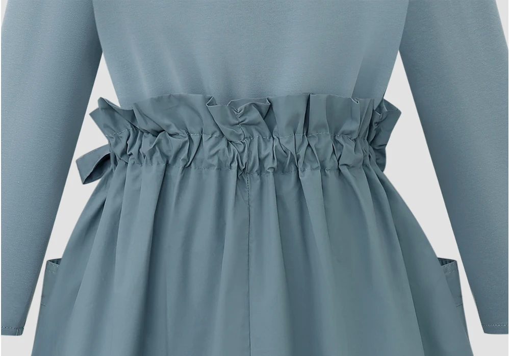 Женское винтажное рождественское платье с длинным рукавом и круглым