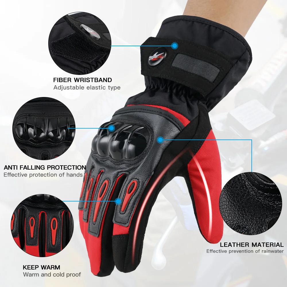 Мотоциклетные перчатки зимние водонепроницаемые для сенсорного экрана из