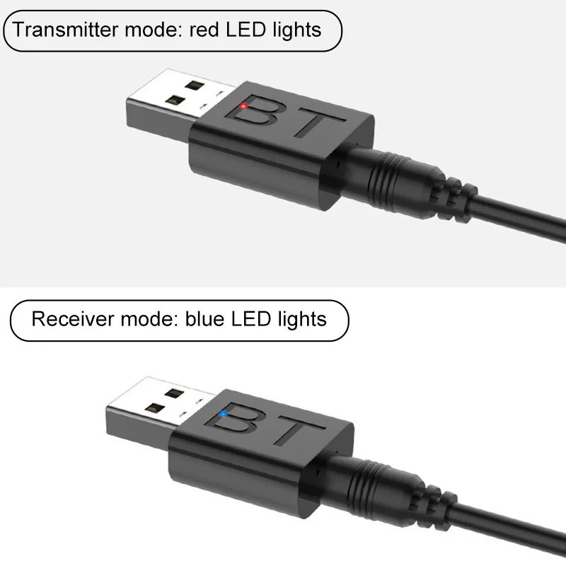 

2 in 1 Bluetooth 5.0 Audio Receiver Transmitter Mini Bluetooth AUX USB 3.5mm Jack For TV Wireless Adapter