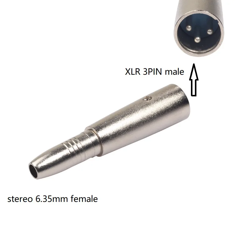 

5pcs/lot Silver XLR 3PIN Male to Stereo 6.35mm Female Microphone Audio Adapter