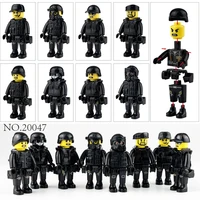 8pcsset military special forces soldiers bricks figures guns weapons compatible legoings armed swat building blocks kids toys