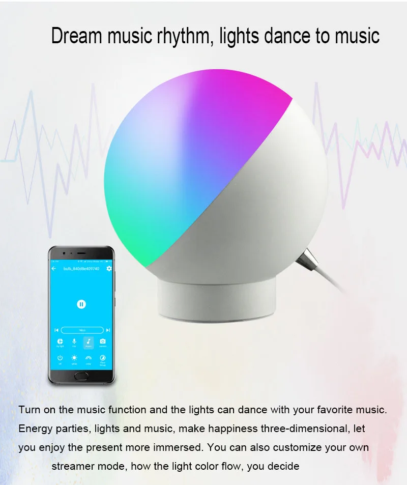 

RGB LED 7W Smart WiFi Desk Lamp Wireless Control Colorful Dimmable Table Night Light Voice Control Work Via Alex Google Home