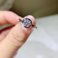 kkmall store round silver moissanite ring 0 50ct d vvs luxury moissanite weding ring for women