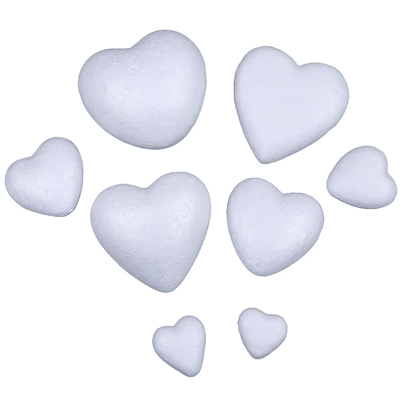 

10pcs Polystyrene Styrofoam Foam Ball White Craft Heart-shaped For DIY Christmas Party Decoration Supplies Gifts 3.5-10cm