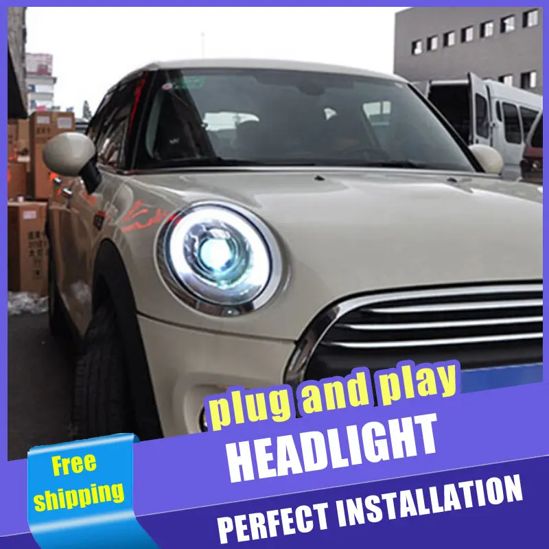 2 шт. автомобиль Стиль светодиодный фары для BMW mini F56 2014-2019 налобный фонарь DRL