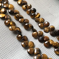 natural stone faceted water drop shape loose beads tiger eyestone beaded for jewelry making diy bracelet necklace accessories