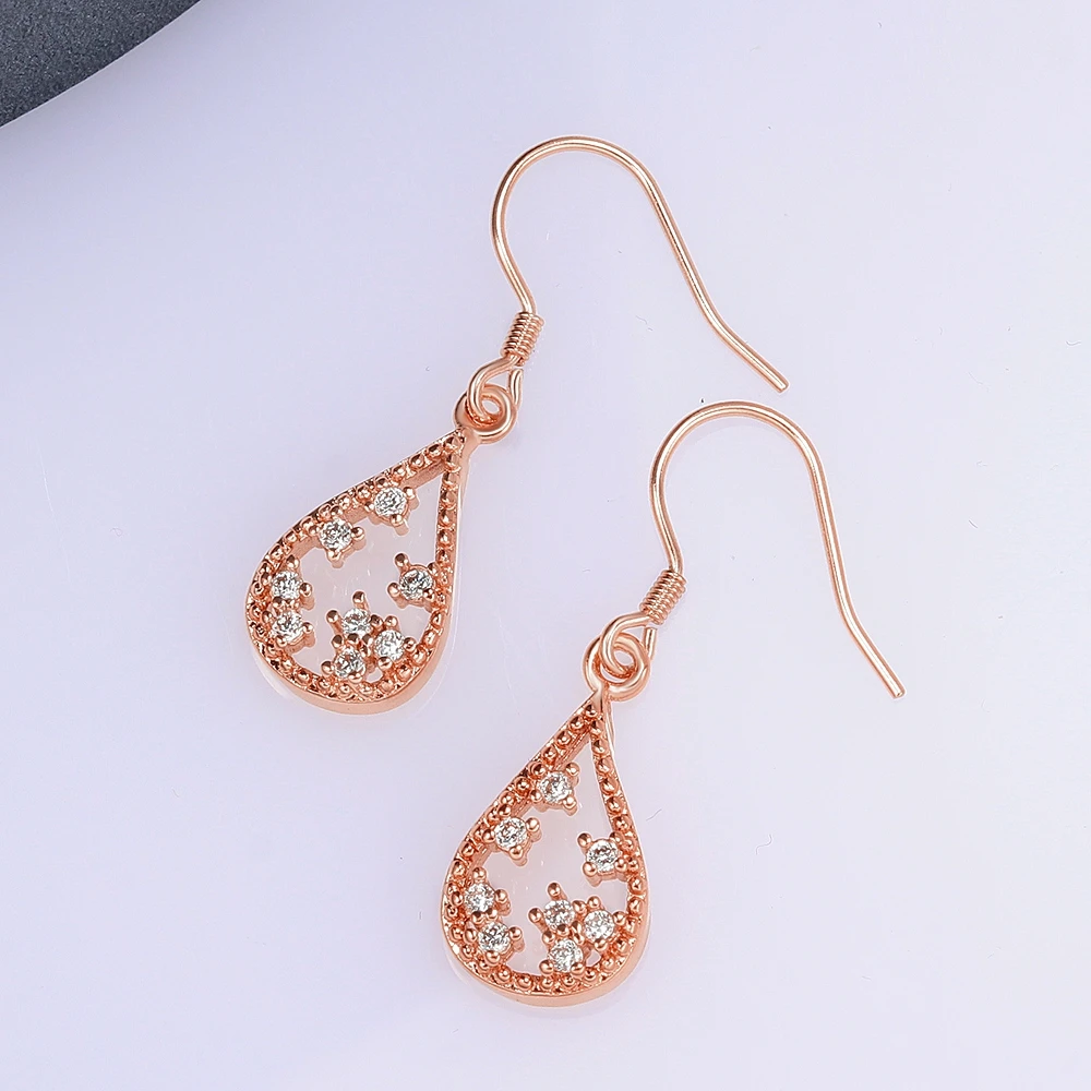 

SP056 Real 925 Sterling Silver Crystal Circle Earring For Women Making Jewelry Gift Wedding Party Engagement
