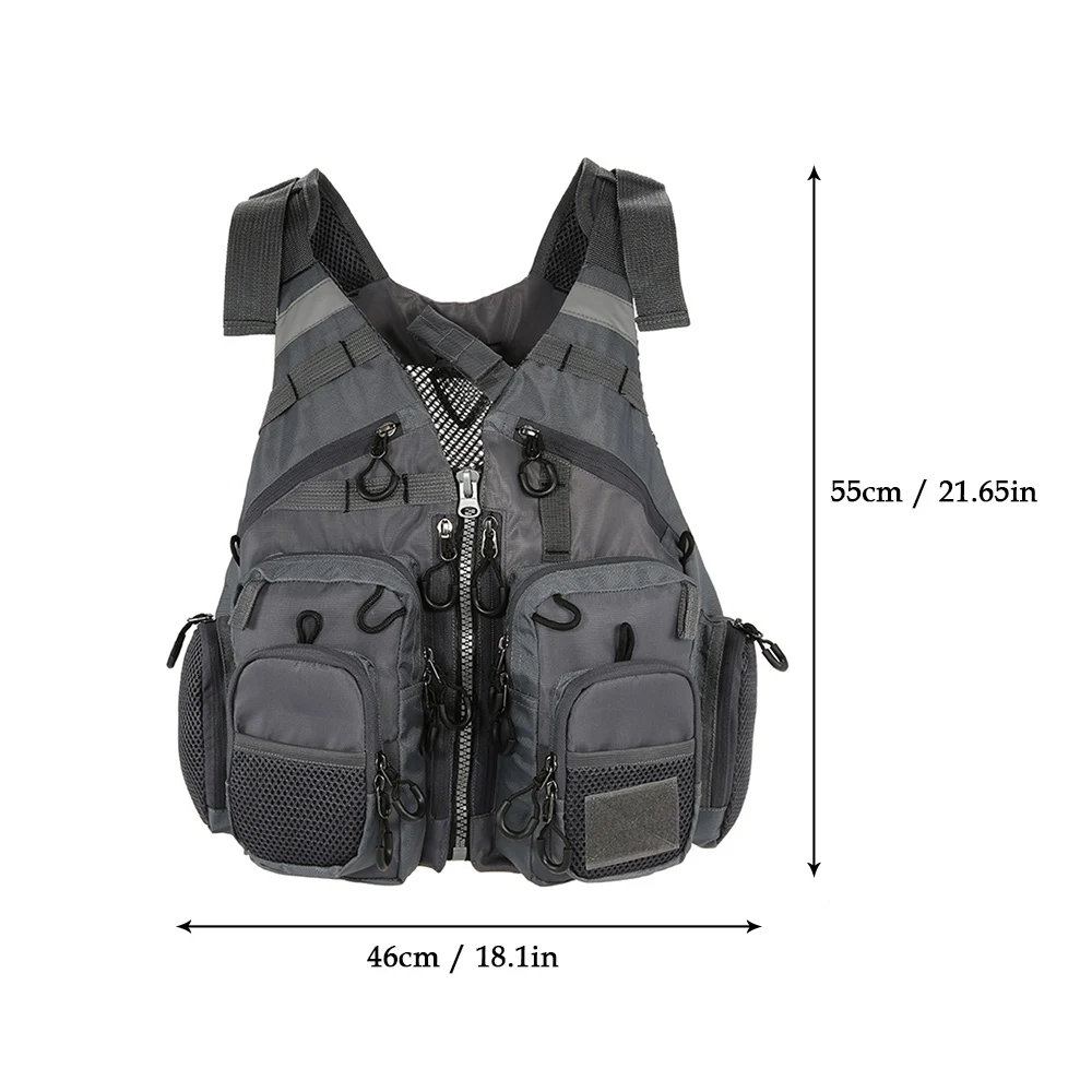 Fly Fishing Vest Регулируемый сетчатый мутил карманный уличный спортивный спасательный