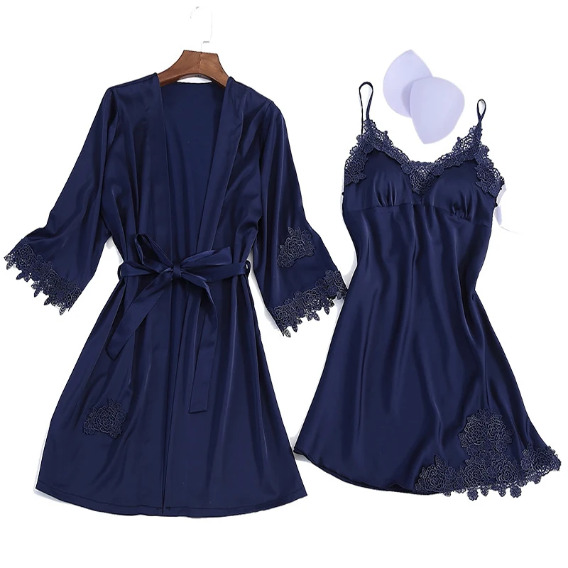 Черный сексуальный женский ночной халат ремень Топ Пижама Костюм летний