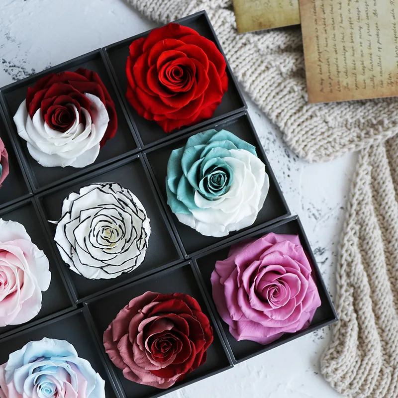 Вечный цветок ручная работа Натуральная роза шкатулка для ювелирных изделий
