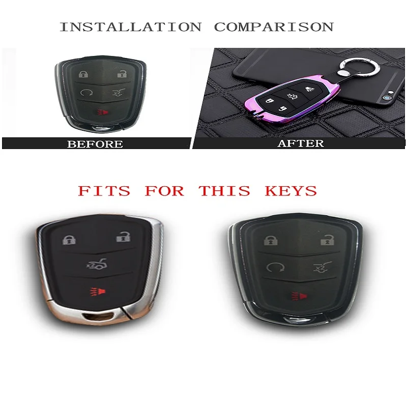 Цинковый сплав + силиконовый чехол для ключей от машины полное покрытие Cadillac ATS-L