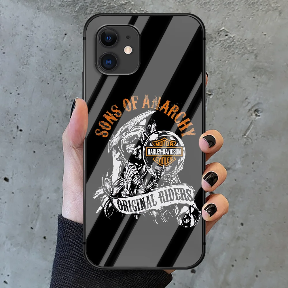 

TV Sons of Anarchy Phone Tempered Glass Case Cover For IPhone 6 6S 7 8 11 12 X Xr Xs Se 2020 Pro Max Plus Mini Funda Back