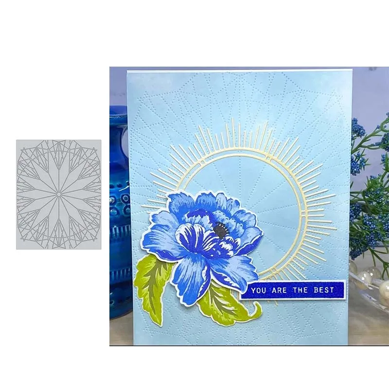 

JC 2021 New Arrival Metal Cutting Dies Radiance Background Scrapbooking Handmade DIY Blade Stencil Craft Mold Template Decor