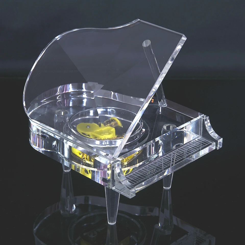 Роскошная хрустальная Музыкальная шкатулка-пианино ручной работы стеклянные