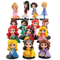 68pcsset 7 10cm q posket belle snow white ariel mulan pvc figure toys princess dolls gift for girl