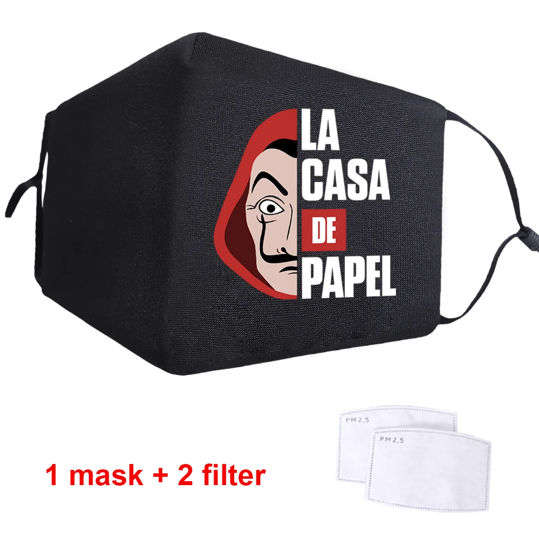 

La casa de papel Face Masks Dustproof Washable Mens/Woman PM2.5 Activated Carbon Filter Paper Breathable Anti Haze Masks 2020