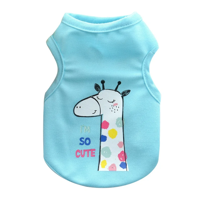Одежда для собак с героями мультфильмов летняя футболка тонкая Милая жилетка