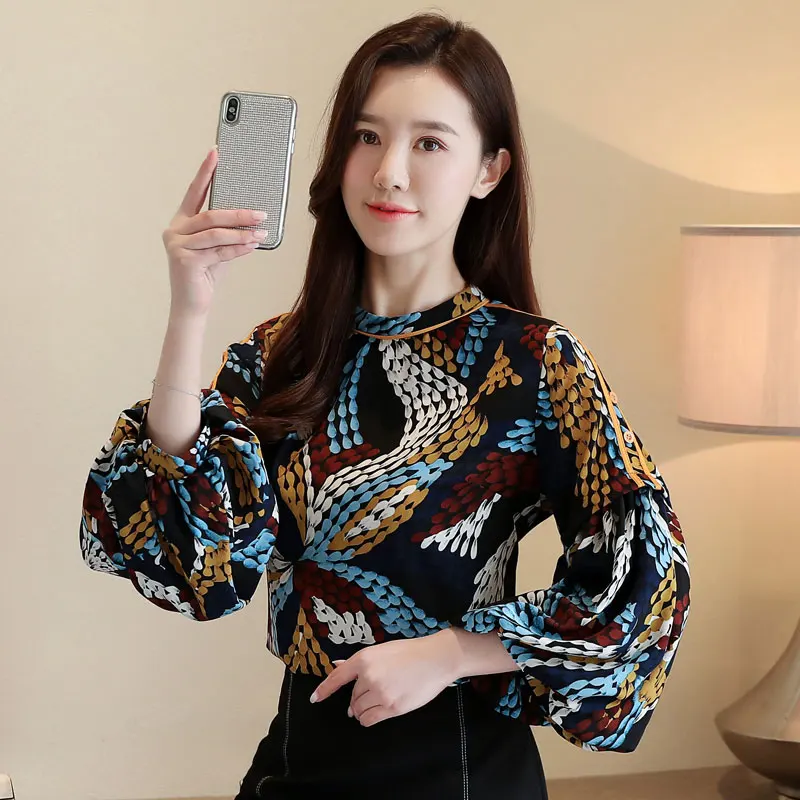 Женская блузка с цветочным принтом модная женская рубашка одежда Элегантные