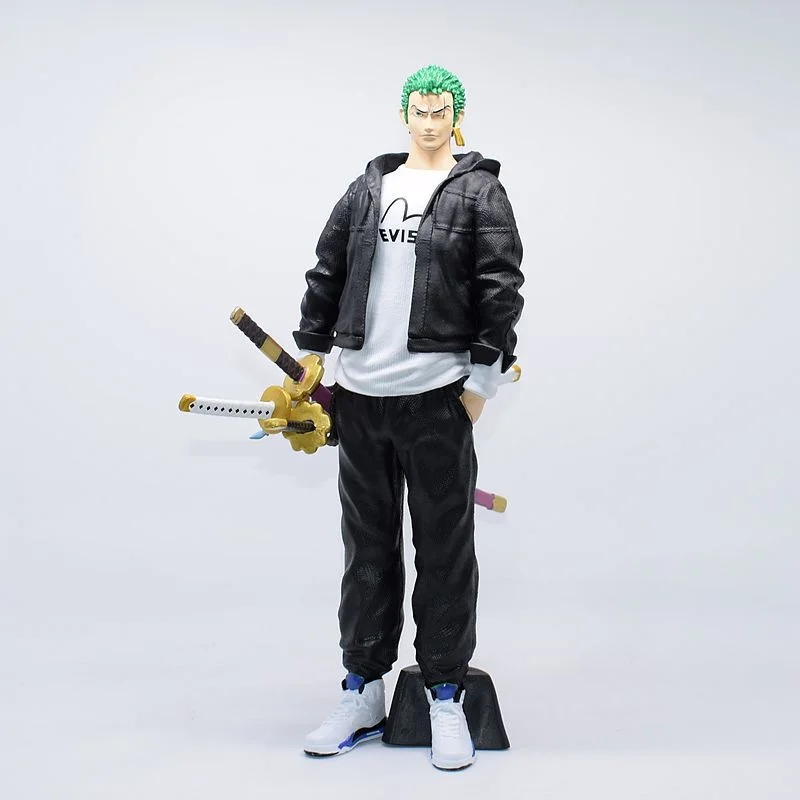 

Anime O.n.e.P.i.e.c.e Street Trend Trendy Clothes Zoro Pocket Standing Model Decoration Boxed Figure Height about 29CM