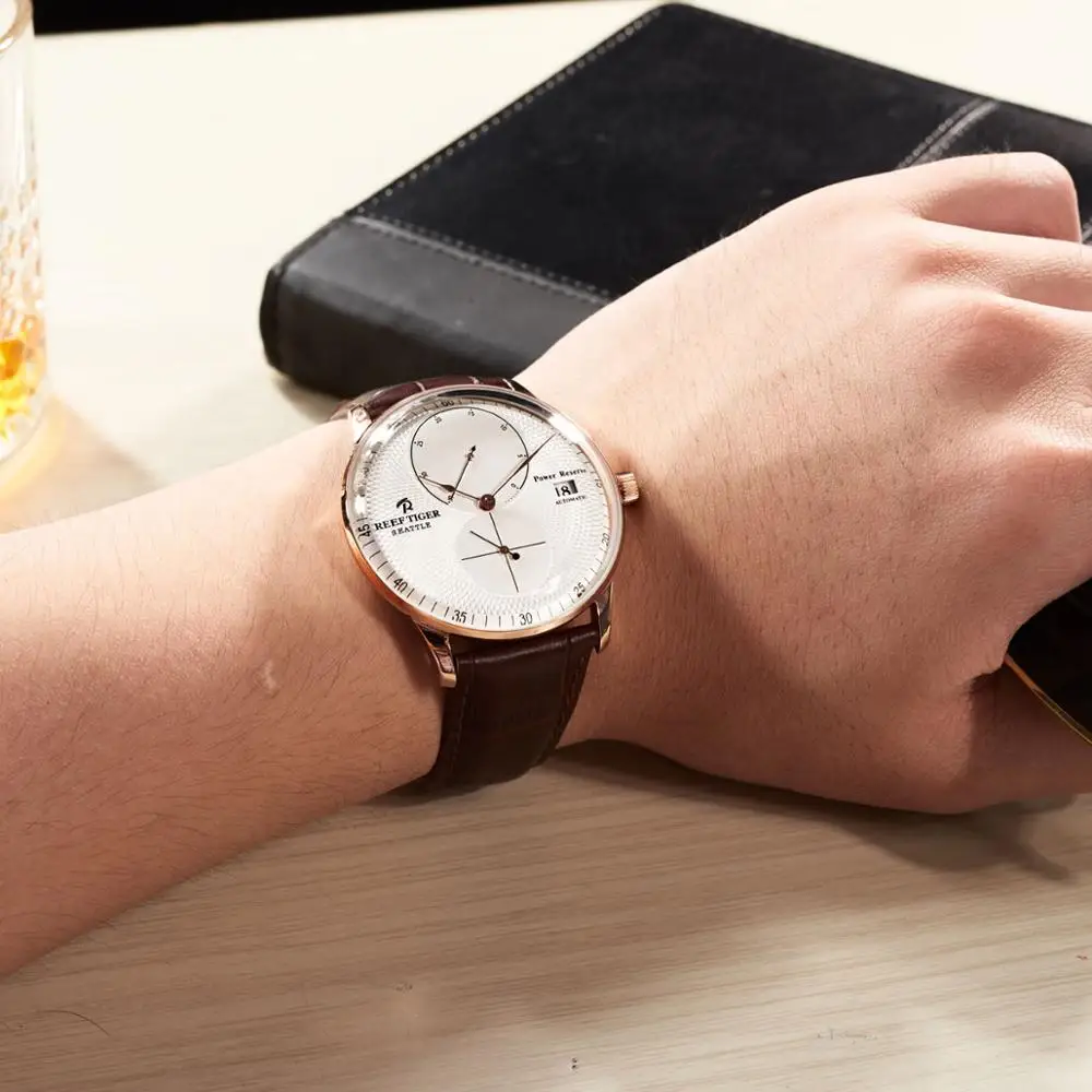 Мужские наручные часы мужские роскошные автоматические Reef Tiger мужское платье