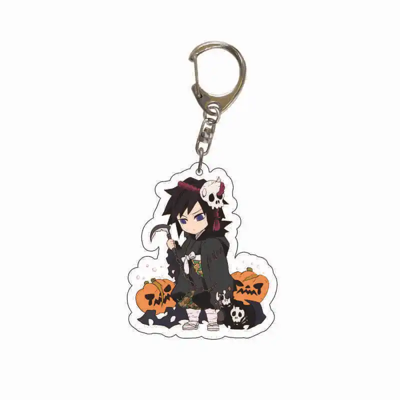Брелки для ключей из аниме рассекающий демонов акриловые милые кольца с помпоном